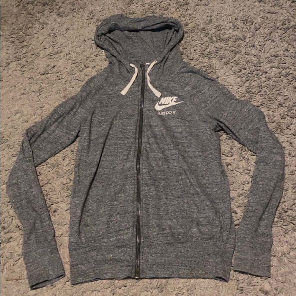 Nike Grey Hooded Zip Up Jacket| XS